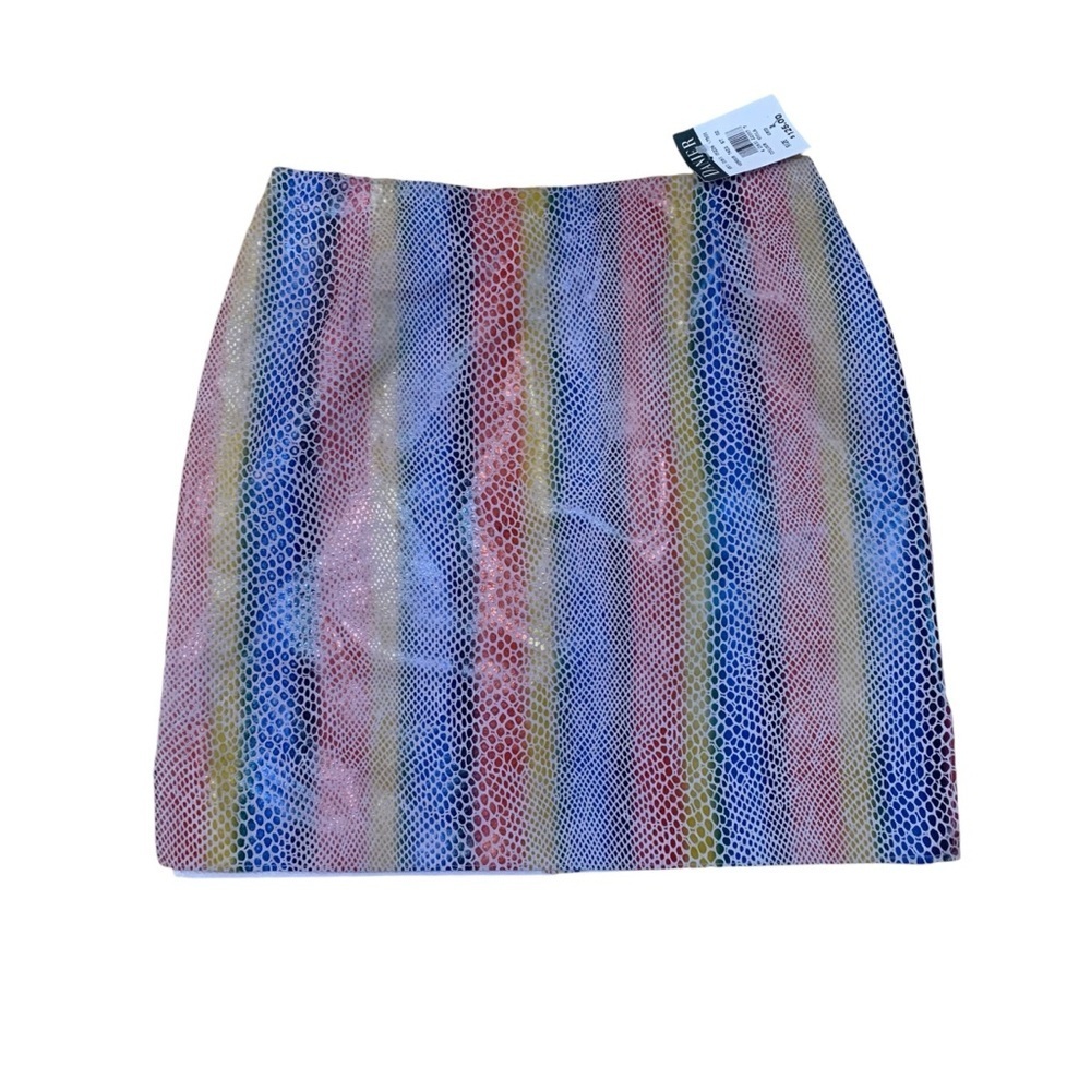 Danier S Leather Colourful Snake‎ Print Mini Skirt